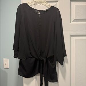 Express Black Tie-Front Blouse